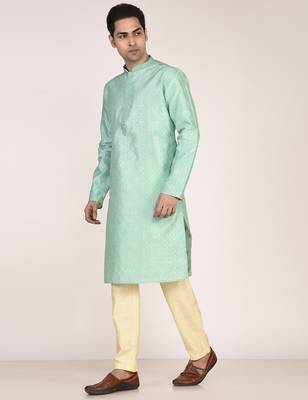Men's premium silk kurta with thread work 3
