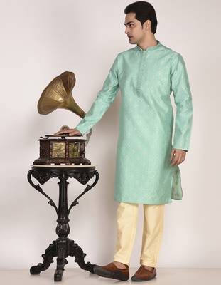 Men's premium silk kurta with thread work 5