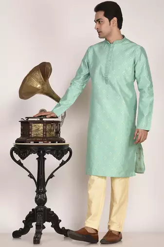 Men's premium silk kurta with thread work