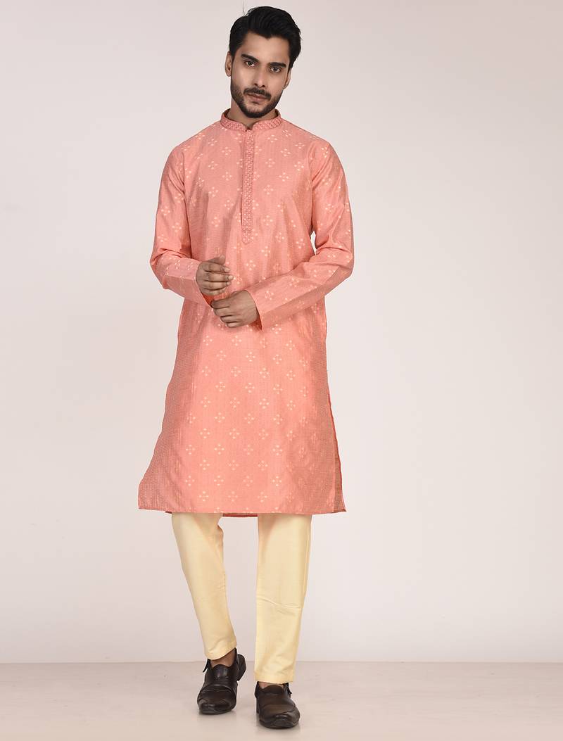 Men's premium silk kurta with thread work