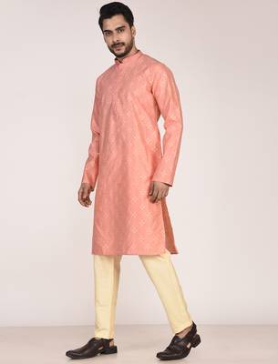 Men's premium silk kurta with thread work 3