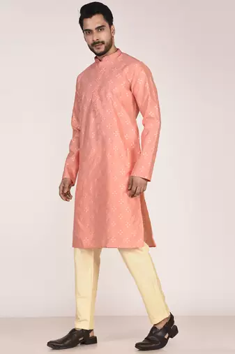 Men's premium silk kurta with thread work
