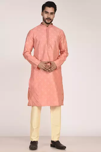 Men's premium silk kurta with thread work