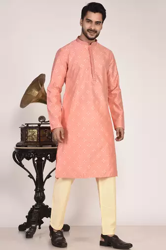 Men's premium silk kurta with thread work