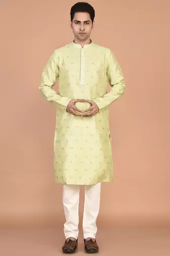 Men's premium silk kurta with thread work