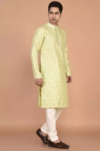 Men's premium silk kurta with thread work
