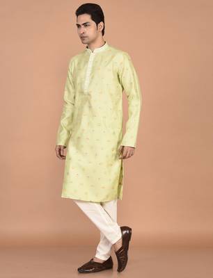 Men's premium silk kurta with thread work 3
