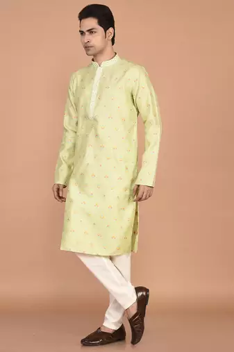 Men's premium silk kurta with thread work