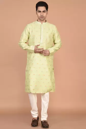 Men's premium silk kurta with thread work