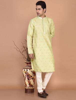 Men's premium silk kurta with thread work 5