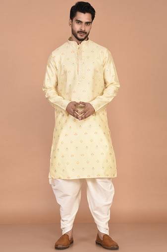 Men's premium silk kurta with thread work