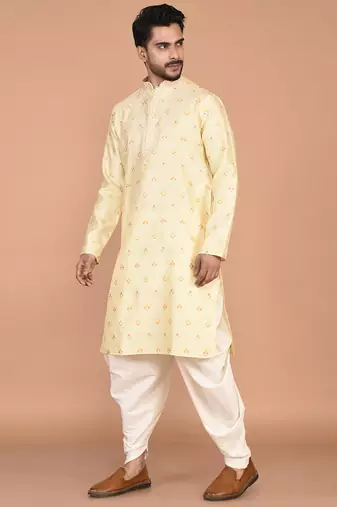 Men's premium silk kurta with thread work