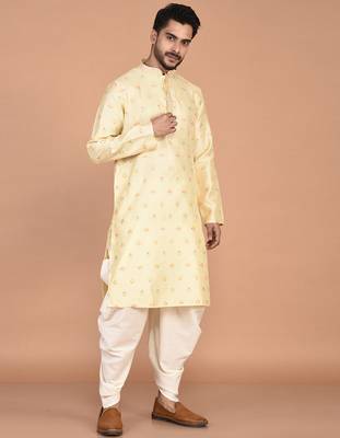 Men's premium silk kurta with thread work 3