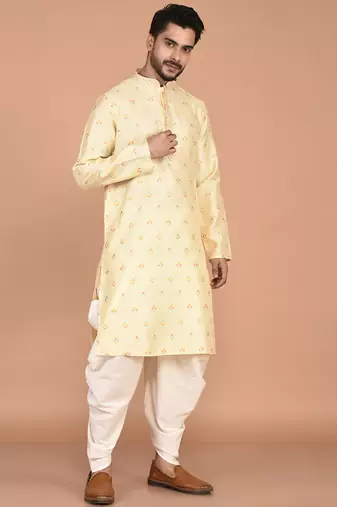 Men's premium silk kurta with thread work