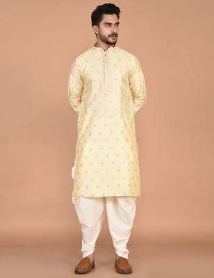 Men's premium silk kurta with thread work 4