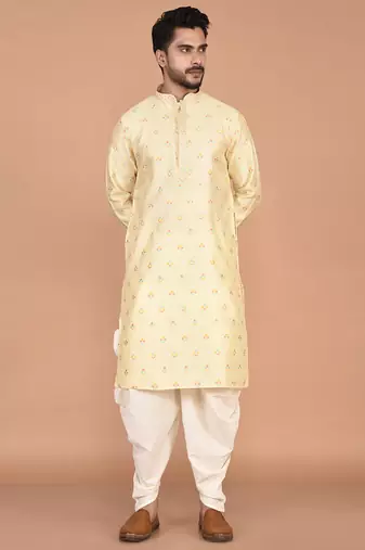 Men's premium silk kurta with thread work