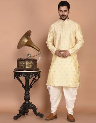 Men's premium silk kurta with thread work 5