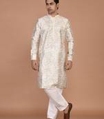 Men's premium silk printed kurta