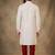 White embroidered dupion silk kurta pyjama