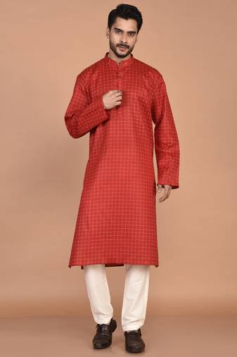 Men's printed cotton kurta