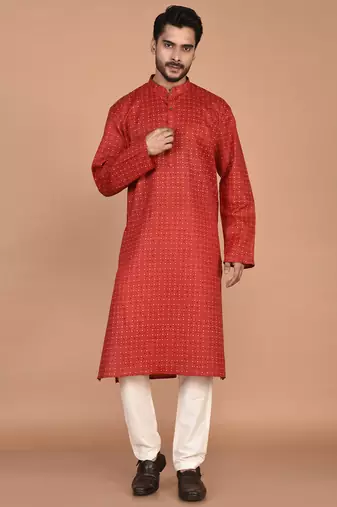 Men's printed cotton kurta