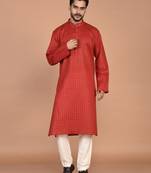 Men's printed cotton kurta