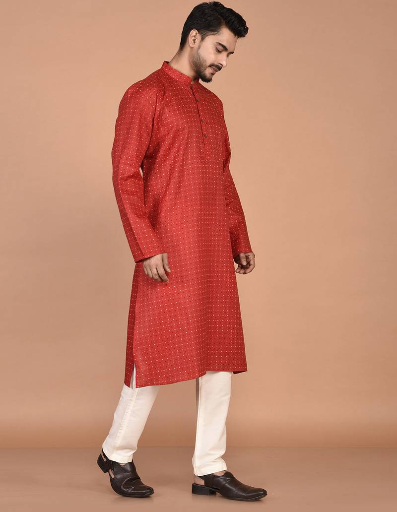 Men's printed cotton kurta
