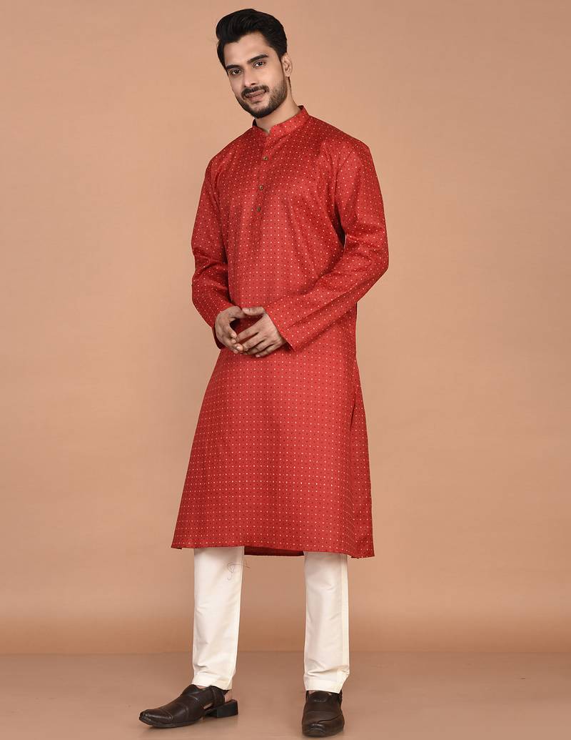 Men's printed cotton kurta