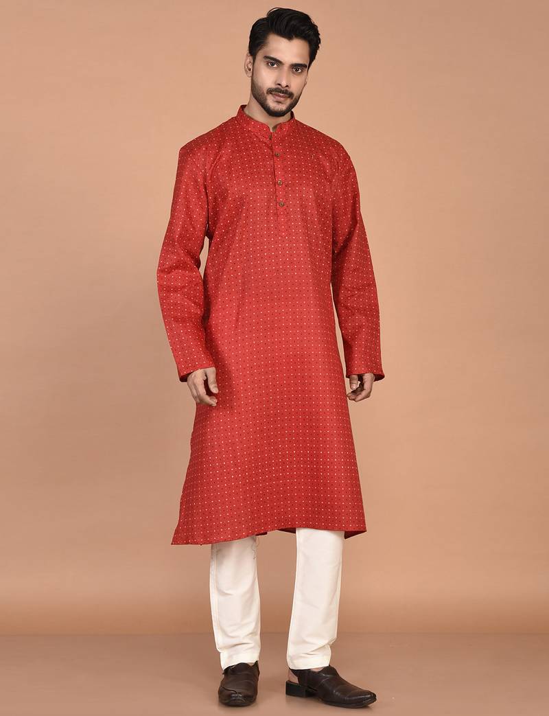 Men's printed cotton kurta