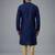 Blue embroidered dupion silk kurta pyjama