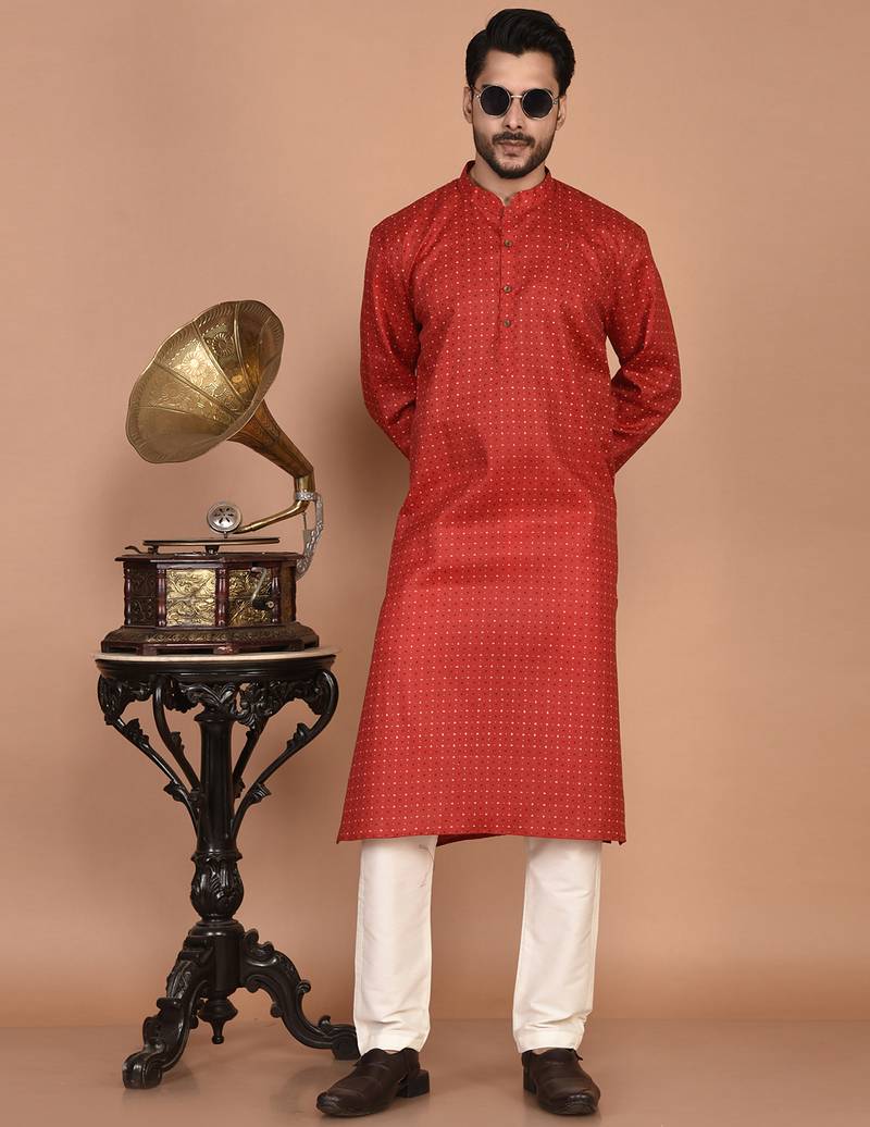 Men's printed cotton kurta