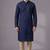 Blue embroidered dupion silk kurta pyjama