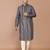 Men's print cotton kurta with threadwork