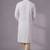 White embroidered dupion silk kurta pyjama