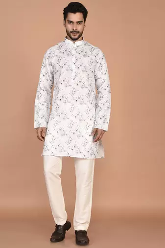 Men’s premium cotton printed kurta