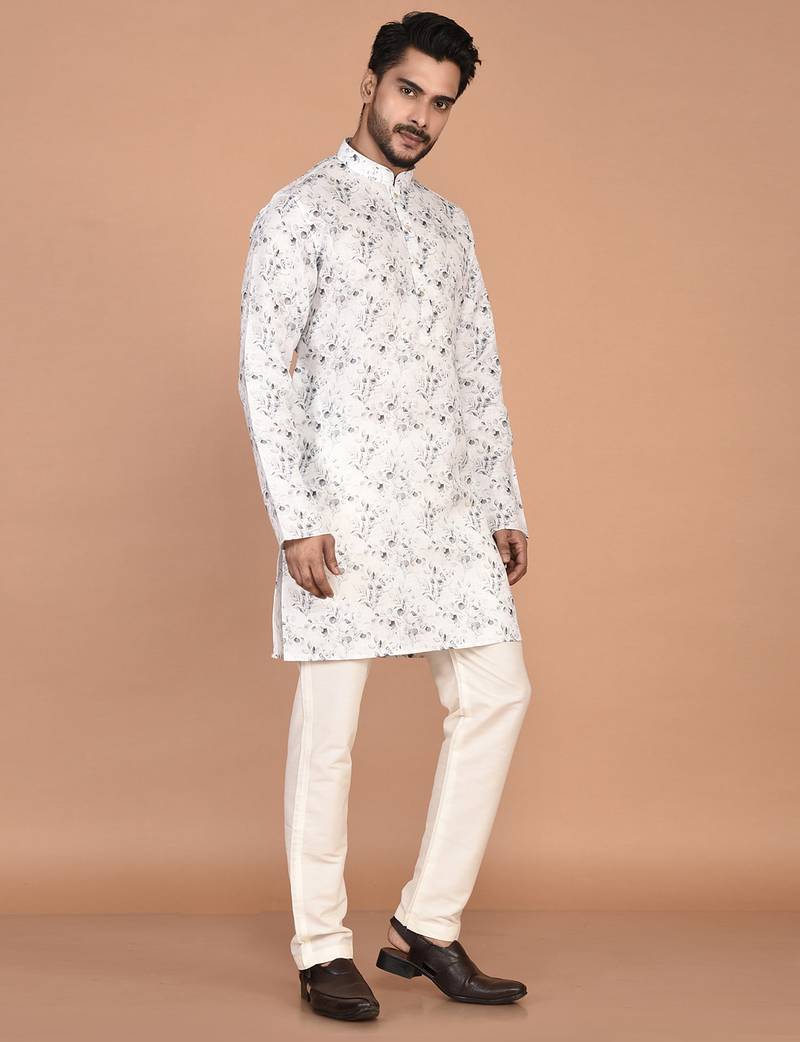 Men’s premium cotton printed kurta