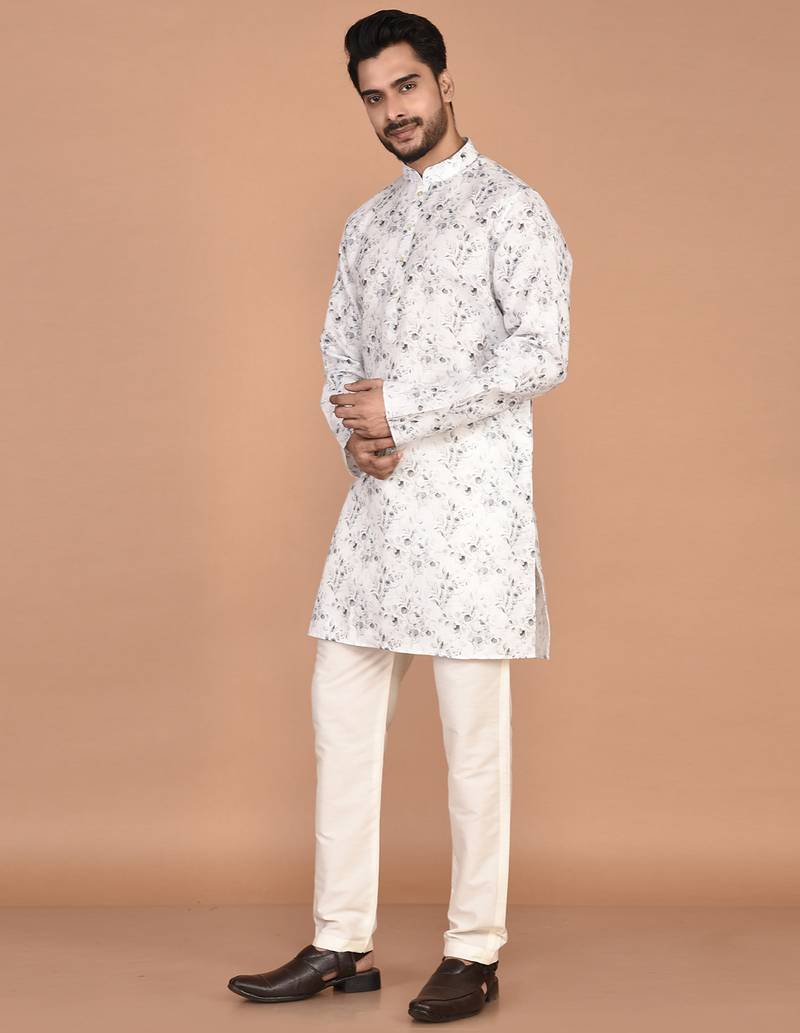 Men’s premium cotton printed kurta