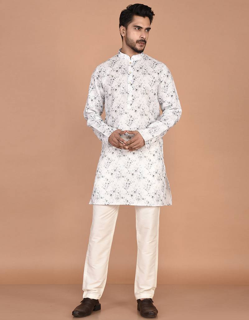 Men’s premium cotton printed kurta