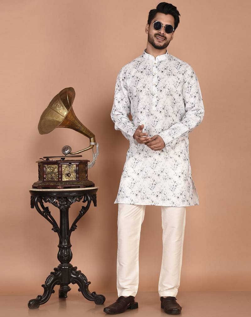 Men’s premium cotton printed kurta