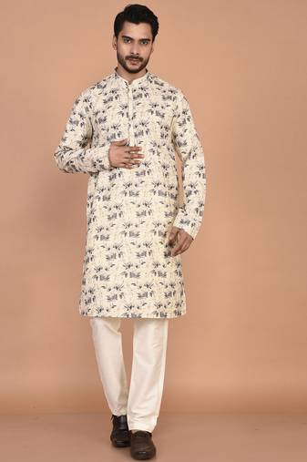 Men’s cotton printed kurta for ethnic wear