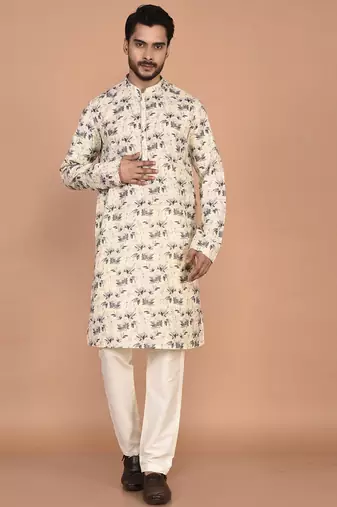 Men’s cotton printed kurta for ethnic wear