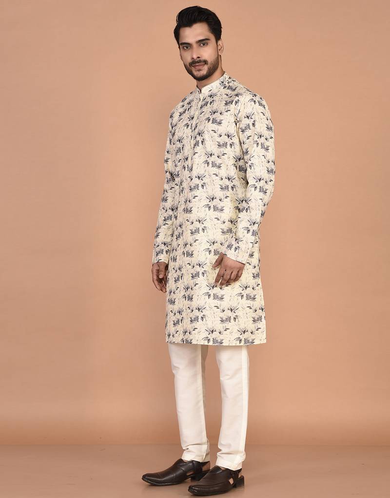 Men’s cotton printed kurta for ethnic wear