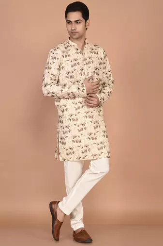Men’s cotton printed kurta for ethnic wear