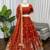 rust orange art silk thread sequin lehenga choli set