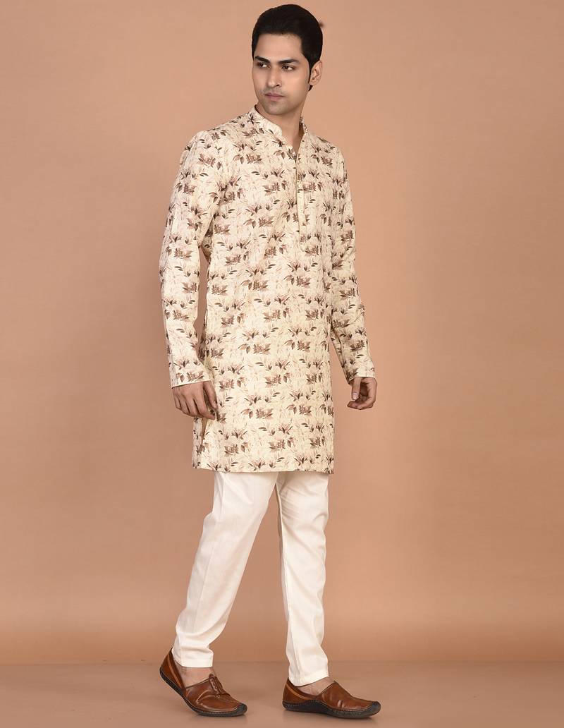Men’s cotton printed kurta for ethnic wear