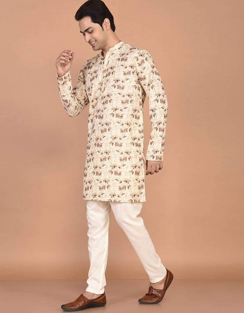 Men’s cotton printed kurta for ethnic wear