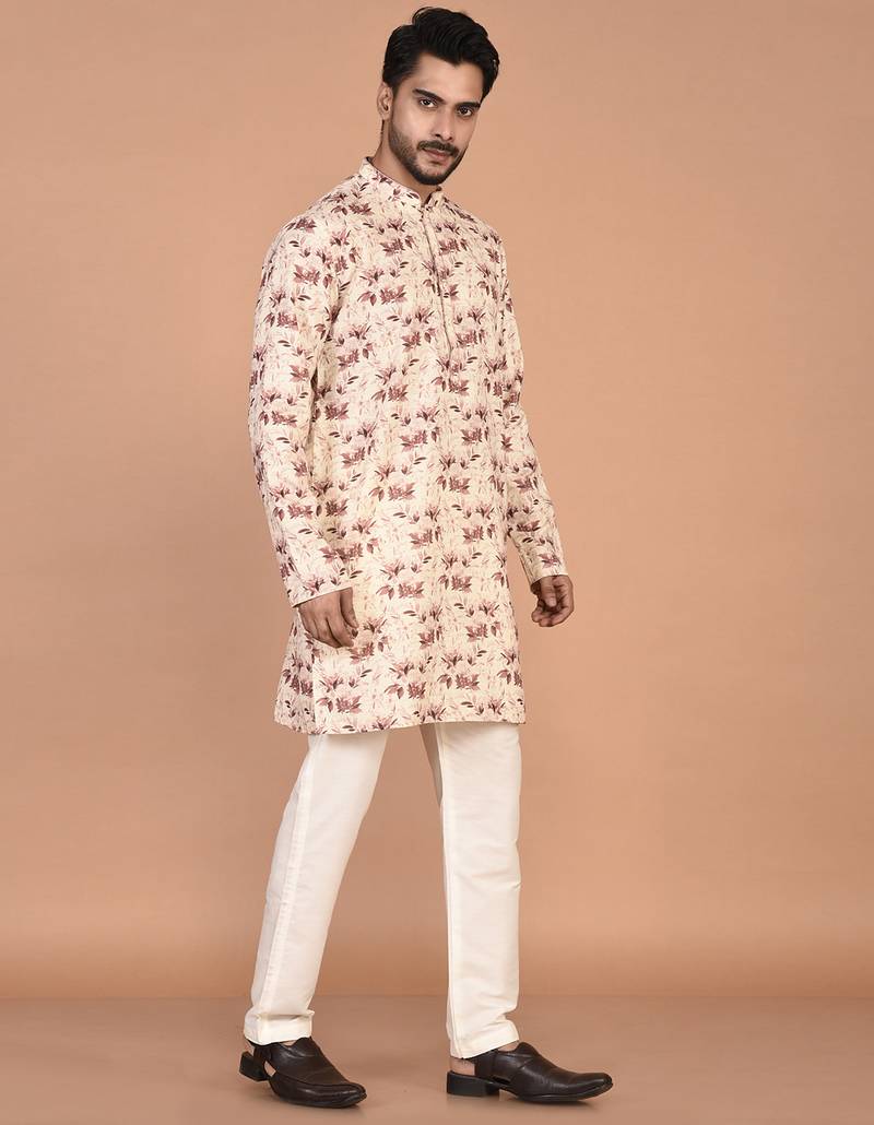 Men’s cotton printed kurta for ethnic wear