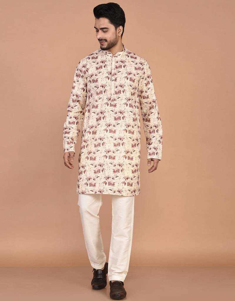 Men’s cotton printed kurta for ethnic wear