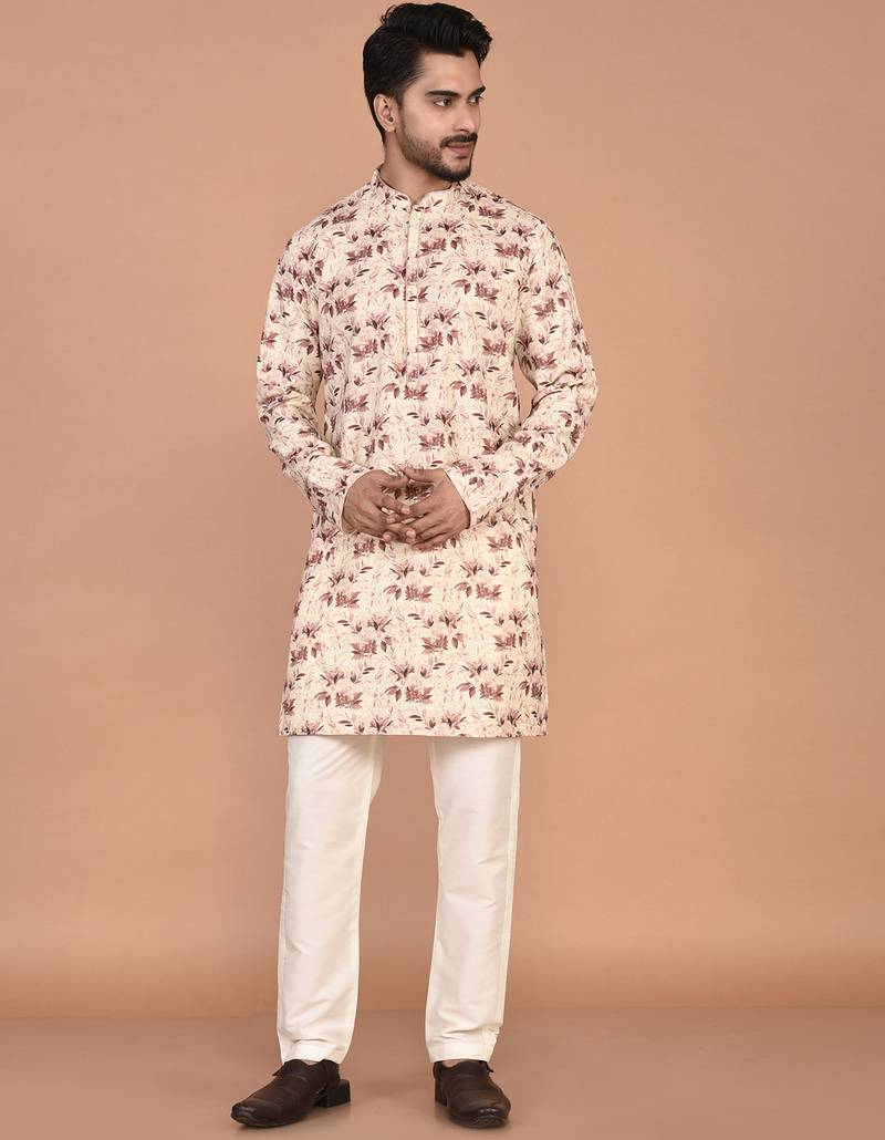 Men’s cotton printed kurta for ethnic wear