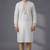White embroidered dupion silk kurta pyjama